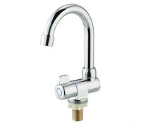 LGYGMD RV Kitchen Sink Folding Faucet Stainless Steel Swivel Spout Single Handle Cold Water Tap with G1/2 Connection