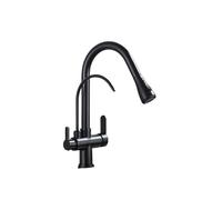 LGYGMD Sink Pure Faucet Pull out Spout Deck Mount Hot Cold Mixer Taps Purification Kitchen Crane,Matte Black,Include:1*Faucet