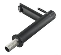 LGYGMD Sleek Black Single Cold Faucet G1/2 Thread Bathroom Kitchen Sink Tap Splatter-Proof Stainless Steel Construction