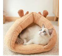 LGYGMD Small Medium Cats Dogs Pets Sleeping Bag Thick Slipper Dog Cuddler Burrow House Hole Nest Cozy Triangle Bed For Cat Puppy (Size : 38x36x25cm)