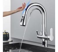 LGYGMD Smart Sensor Kitchen Faucet with 2 Model Spout Taps and Filtered Cold/Hot Water Mixer Deck Mount Handle Chrome Finish