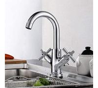 LGYGMD Taps Unique Brass Kitchen Chrome Dual Handle Single Hole Sink Faucet Save Water Aerator