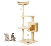 LGYGMD Tower/Cat Trees Frame Integrated Litter Tree Shelf Jumping Platform Toy Tower for Indoor Cats, Multi-Layer Cat Climbing Frame,Beige