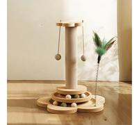 LGYGMD Toy,Cat Scratching Post Cats,Natural Sisal Pad Tree, 4 In1 Wooden Toys for Indoor Cats and Kittens,Turntable Interactive Cat Toys,G
