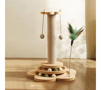 LGYGMD Toy,Cat Scratching Post Cats,Natural Sisal Pad Tree, 4 In1 Wooden Toys for Indoor Cats and Kittens,Turntable Interactive Cat Toys,H