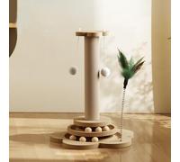 LGYGMD Toy,Cat Scratching Post Cats,Natural Sisal Pad Tree, 4 In1 Wooden Toys for Indoor Cats and Kittens,Turntable Interactive Cat Toys,E