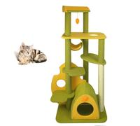 LGYGMD Tree, Climbing Cat Tower with Cave Bed, Rest Tunnel, Jump Ring, Scratching Post and Hanging Toy for Indoor Cats, Kitten Condo Activity Center