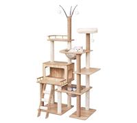 LGYGMD Tree Indoor Cats, Activity Tower Scratching Post Kittens, Furniture with Basket & Hanging for Play Rest, Cat Condo,A