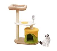 LGYGMD Tree Indoor Cats, Multi-Level Cute Tower with Scratching Posts, Removable Flower Bed Perch, Cat Condo, Cozy Hammock, Toy, Activity Center for Kittens,D