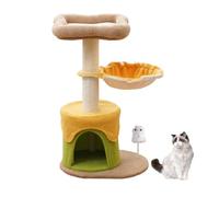 LGYGMD Tree Indoor Cats, Multi-Level Cute Tower with Scratching Posts, Removable Flower Bed Perch, Cat Condo, Cozy Hammock, Toy, Activity Center for Kittens,B
