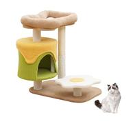 LGYGMD Tree Indoor Cats, Multi-Level Cute Tower with Scratching Posts, Removable Flower Bed Perch, Cat Condo, Cozy Hammock, Toy, Activity Center for Kittens,C