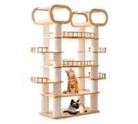 LGYGMD Tree Large Cat Indoor Cats, Multi-Level Tall Solid Wood Climb Tower, Kitten Furniture with Scratching Post, Huge Condo for Multi-Cat Families,A