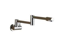 LGYGMD Wall Mount Dual Handle Faucet Swinging Water Spout Rotate Folding para Kitchen Sink Single Cold Mixer Tap,Chrome A,Include:1*Faucet