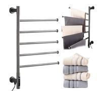 LGYGMD Wall-Mounted Electric Towel Warmer with 45-70°C Temp Control Rotating Stainless Steel Hour Timer Perfect for Bathroom & Hotel Use