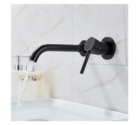 LGYGMD Wall Mounted Matte Black Bathroom Kitchen Faucet One Hole Cold Water Washing Tap Rotate Spout Brass Vanity Sink Crane