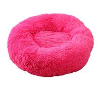 LGYGMD Washable Self-Warming Comfortable Cat Dog Donut Bed Fluffy Calming Puppy Pet Sleeping Bag Round Warm Cuddler Nesting Cave Kennel Super Soft Cushion Mat,Rose Red,70cm/27.56”