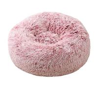 LGYGMD Washable Self-Warming Comfortable Cat Dog Donut Bed Fluffy Calming Puppy Pet Sleeping Bag Round Warm Cuddler Nesting Cave Kennel Super Soft Cushion Mat,Gradient Pink,40cm/15.75”