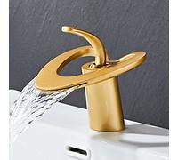 LGYGMD Waterfall Wash Basin Faucet Hot and Cold Toilet washbasin Home, White + Gold