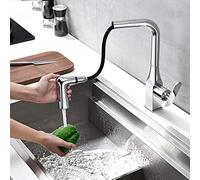 LGYGMD with Pull Down Sprayer, Hot and Cold Pull-out Type Rotatable 2 Spray Types Telescopic Faucet-Black Kitchen Faucet