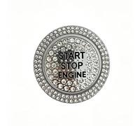 LGZDQ Pegatina Botón Encendido Coche para Ferrari F80 2024- | Anillo De Botón De Arranque Coche Marco De Botón Start Stop Coche Borde De Botón De Encendido Protector De Botón De Arranque