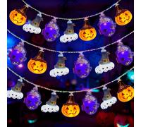 LGZIN Cadena de Luces Halloween Calabaza, 3M 20 LED Guirnalda Luces de Calabaza, Luce Decoración de Halloween para Interior y Exterior Garden Jardín