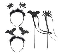 LGZIN Diadema de Murciélago y Araña con Peluche y Efecto Purpurina, Diadema de Vampiro, Diadema de Murciélago para Mujer, Halloween Mujer Diadema, Diadema de Araña para Halloween, Carnaval, Fiesta