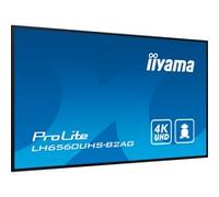 LH6560UHS-B2AG pantalla de señalización Pizarra de caballete digital 163,8 cm (64.5") LED Wifi 500 cd / m² 4K Ultra HD Negro Procesador incorporado Android 11 24/7, Pantalla de gran formato negro (mat