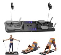 Lhanel - Juego de tabla de pilates multifuncional para entrenamiento de núcleo, rodillo de rueda, entrenador de abdominales, tabla de ejercicio plegable (un color A)
