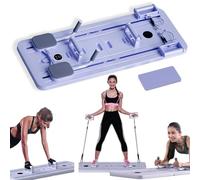 Lhanel - Juego de tabla de pilates multifuncional para entrenamiento de núcleo, rodillo de rueda, entrenador de abdominales, tabla de ejercicio plegable (un color azul)