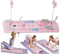 Lhanel - Juego de tablas reformadoras de pilates plegables - Equipo deslizante para entrenamientos en casa, incluye temporizador (rosa)