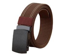 LHAODDUO 3.8 Cm Outdoor Nylon Belt, Black Alloy Automatic Buckle, All-match Striped Men's, Sports(105CM,11)