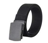 LHAODDUO 3.8 Cm Outdoor Nylon Belt, Black Alloy Automatic Buckle, All-match Striped Men's, Sports(125cm,2)
