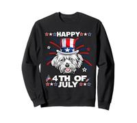 Lhasa Apso Dog Patriotic American 4th of July Dogs Lovers Sudadera