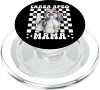Lhasa Apso Mama Dog Mom Mom Mother's Day Coquette Bow Pink PopSockets PopGrip para MagSafe