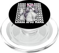 Lhasa Apso Mama Dog Mom Mom Mother's Day Coquette Bow Pink PopSockets PopGrip para MagSafe
