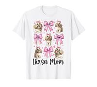 Lhasa Mom Mama Lhasa Apso Dog Día de la Madre Coqueta Bow Camiseta
