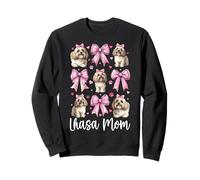 Lhasa Mom Mama Lhasa Apso Dog Día de la Madre Coqueta Bow Sudadera