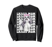 Lhasa Mom Mama Lhasa Apso Dog Día de la Madre Coqueta Bow Sudadera