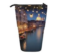 LHBWCVN Beautiful Venice at Night - Estuche de cosméticos de pie, estuche telescópico para lápices, portátil, bonito estuche para lápices de pie para mujeres y hombres, monedero de viaje