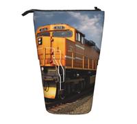 LHBWCVN Bolsa de cosméticos de pie con diseño de tren de carga, estuche telescópico portátil, bonito estuche para lápices de pie, para mujeres y hombres, monedero de viaje