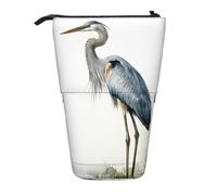 LHBWCVN Bolsa de cosméticos de pie con forma de garza de pico largo, estuche telescópico portátil, bonito estuche para lápices de pie, para mujeres y hombres, monedero de viaje