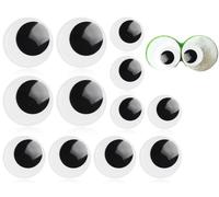 Lhbwhiz 12 Piezas de Ojos Móviles Autoadhesivos,Ojos Grandes Redondos y Móviles,Ojos de Muñeca de Plástico,Pegatinas de Ojos Saltones,para Álbumes de Recortes(3 cm,4 cm,5 cm)