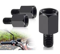 Lhbwhiz 2 Piezas Adaptadores de Espejo con Rosca Izquierda M10 a M8,Adaptador de Espejo para Motocicleta,Tornillos para Espejo retrovisor de Scooter,Adaptador de Espejo para Ciclomotor Scooter(Negro)