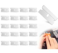 Lhbwhiz 20 Piezas Cuchillas de Repuesto para Raspador de Placa de Vitrocerámica,Cuchillas de Raspador de Acero Inoxidable,Cuchillas de Afeitar,Raspador de Vidrio(Plata,39 x 19 x 0,25 mm)