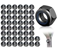 Lhbwhiz 50 Piezas Tuerca M5 Tuercas Hexagonales Autoblocantes Tuerca de Rosca Métrica M5 Tuercas de Bloqueo Tuerca de Acero Inoxidable Tuerca de Tope Tuercas para Edificios Residenciales Edificios