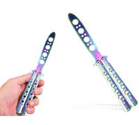 Lhbwhiz Cuchillo de Mariposa para Práctica, Entrenador de Mariposas con Cuchillo de práctica de Hoja sin Afilar, Hoja no Afilada para Principiantes (Color)