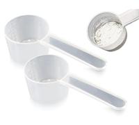 Lhbwhiz Juego de 2 cucharas medidoras,cucharas dosificadoras transparentes con escala,con capacidad para 20 g de polvo sólido o 40 ml de líquido,cuchara para proteína en polvo,café,detergente en polvo