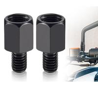 Lhbwhiz Juego de Adaptadores de Espejo de 2 Piezas M10 a M8 Rosca Izquierda/Rosca Derecha Adaptador de Espejo de Motocicleta Tornillos de Espejo retrovisor de Scooter para Ciclomotor Scooter(Negro)