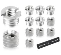 Lhbwhiz Paquete de 10 Adaptadores de Tornillo convertidos de "1/4" a "3/8",Adaptador de Rosca de Modelos de Engrosamiento de 5 Pasos + 5 Adaptadores de Rosca de Dientes Completos continuos