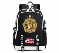LHBZYEC JoJo's Bizarre Adventure - Mochila escolar negra con estampado de dibujos animados de anime para cosplay y coser, Negro 1, Talla única